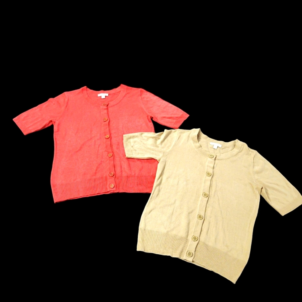 Bundle Of 2 NY & Company Hot Pink and Cream Tops Size S